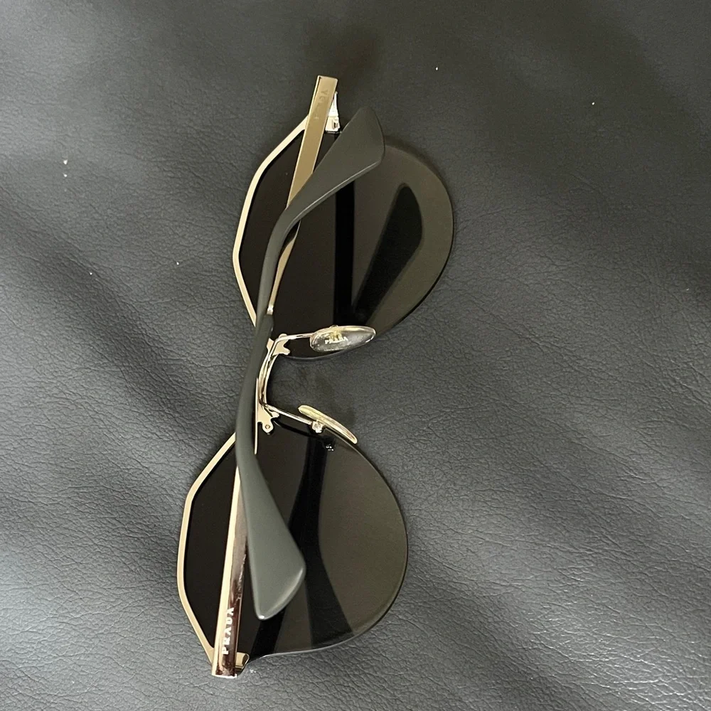 Prada Womens Sunglasses PR64TS Round Metal Frame 66mm Authentic
